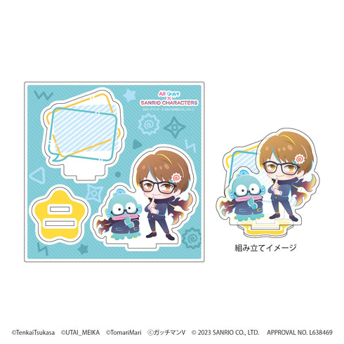 『All Guys×サンリオキャラクターズ』アクリルフィギュアプレート 04/ガッチマンV×ハンギョドン(ミニキャライラスト)